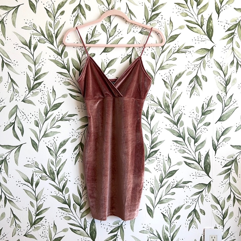 SHEIN Velvet Bodycon Pink Dress | Size S